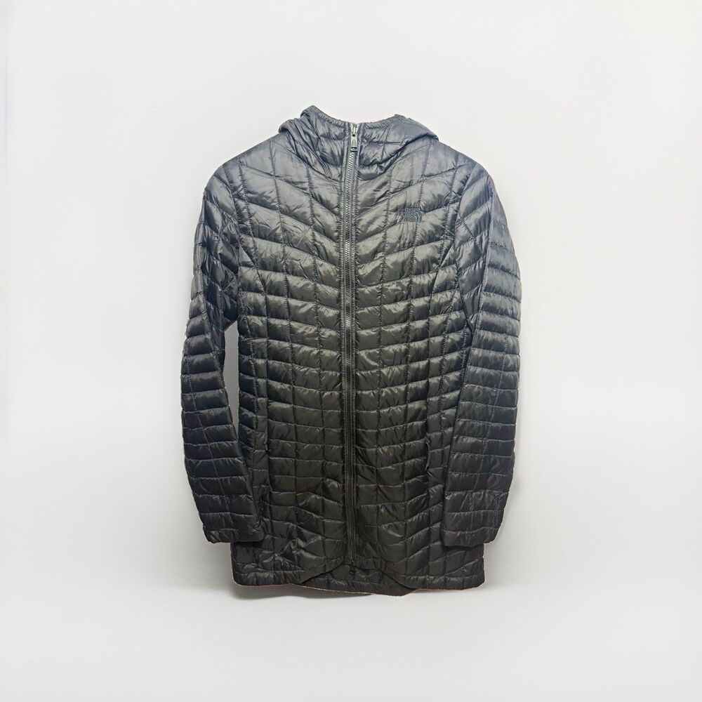 The North Face ThermoBall Hooded Parka Womens Small Black PrimaLoft Puffer Coat
